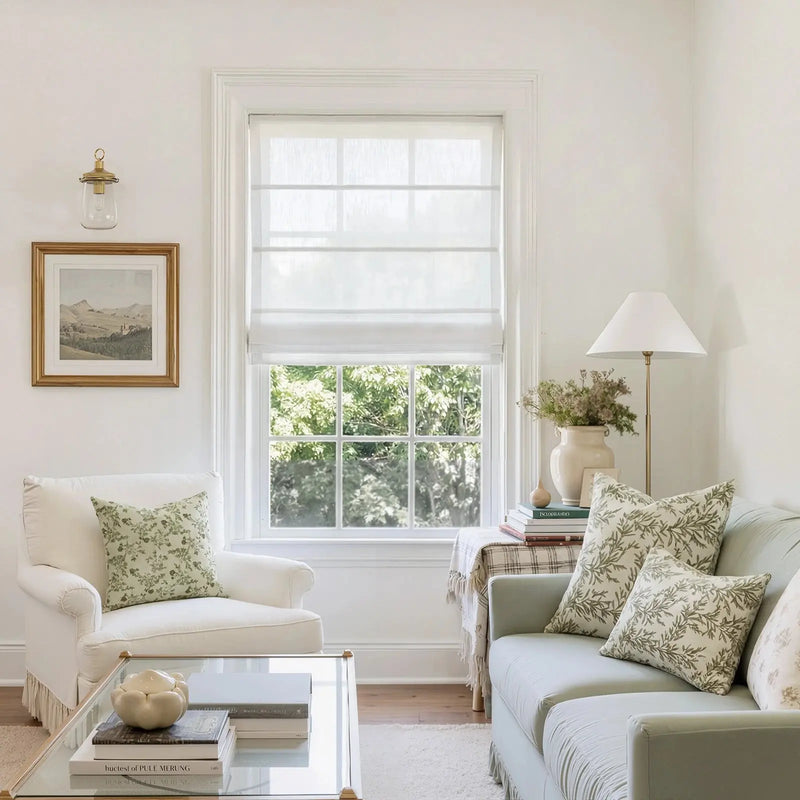 Kyla Linen Blend Roman Shade Cordless- -TWOPAGES