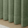 Lagoon Liz linen curtains in a close room detail highlighting the linen texture and colour