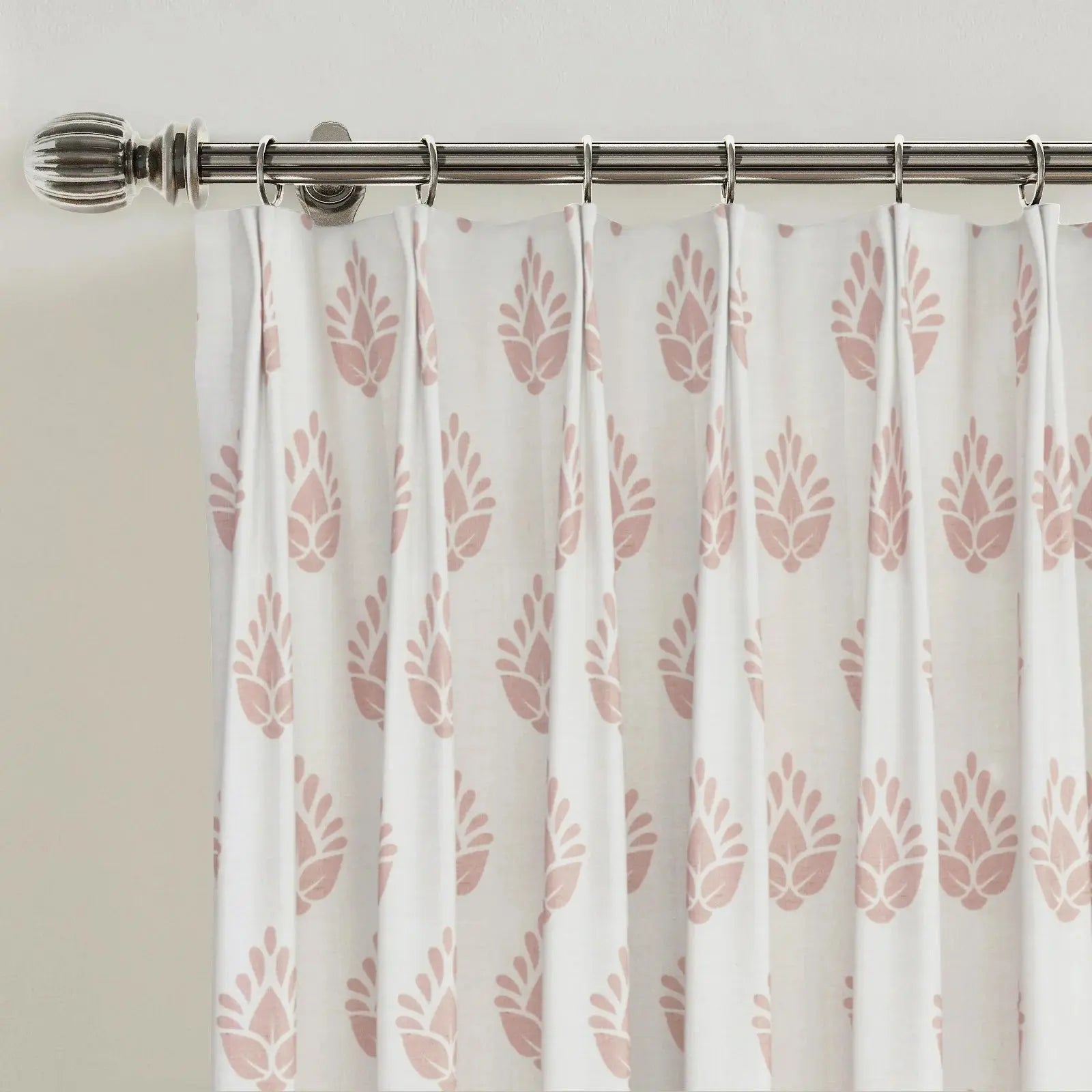 Stefana Silber Print Linen Blend Curtain Drapery Pleated?-TWOPAGES