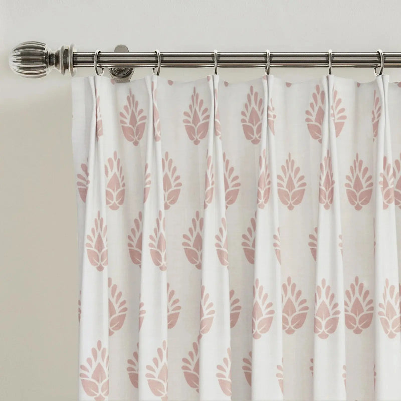 Stefana Silber Print Linen Blend Curtain Drapery Pleated?-TWOPAGES