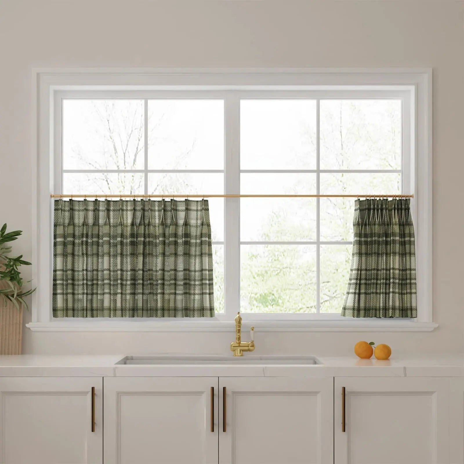 Sara Le Print Linen Pleated Cafe Curtains?-TWOPAGES