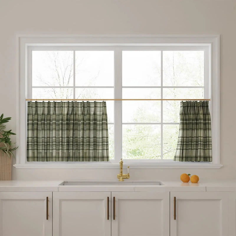 Sara Le Print Linen Pleated Cafe Curtains?-TWOPAGES