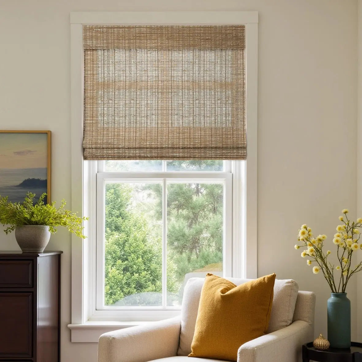Natural Jute Bamboo Woven Blind - Cinnamon?-TWOPAGES CURTAINS