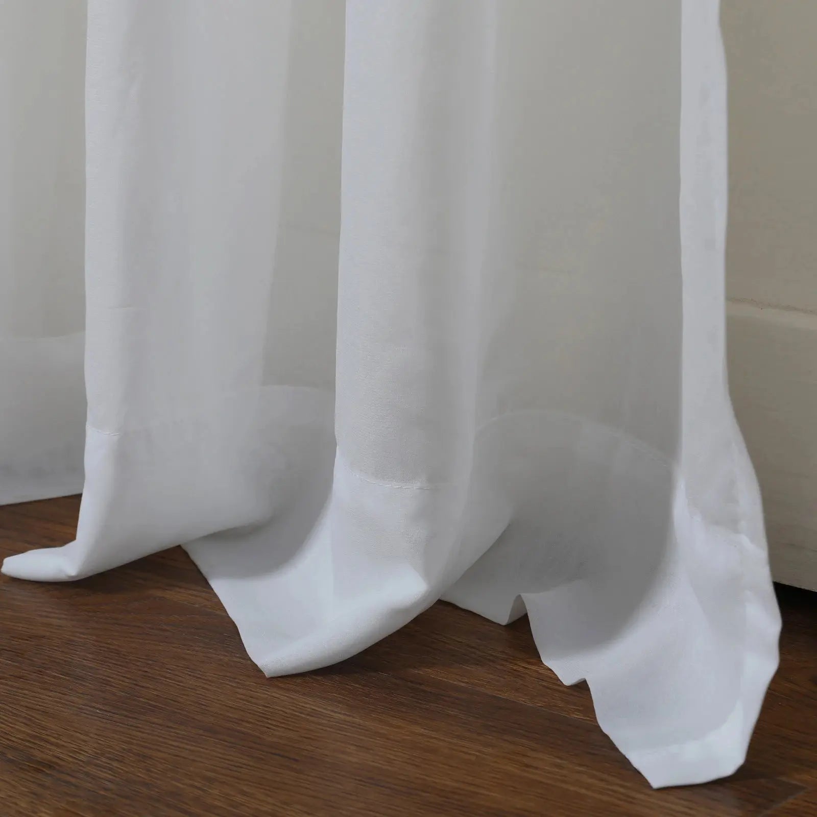 Florida Embossed White Semi Sheer Curtain Pleated?-TWOPAGES