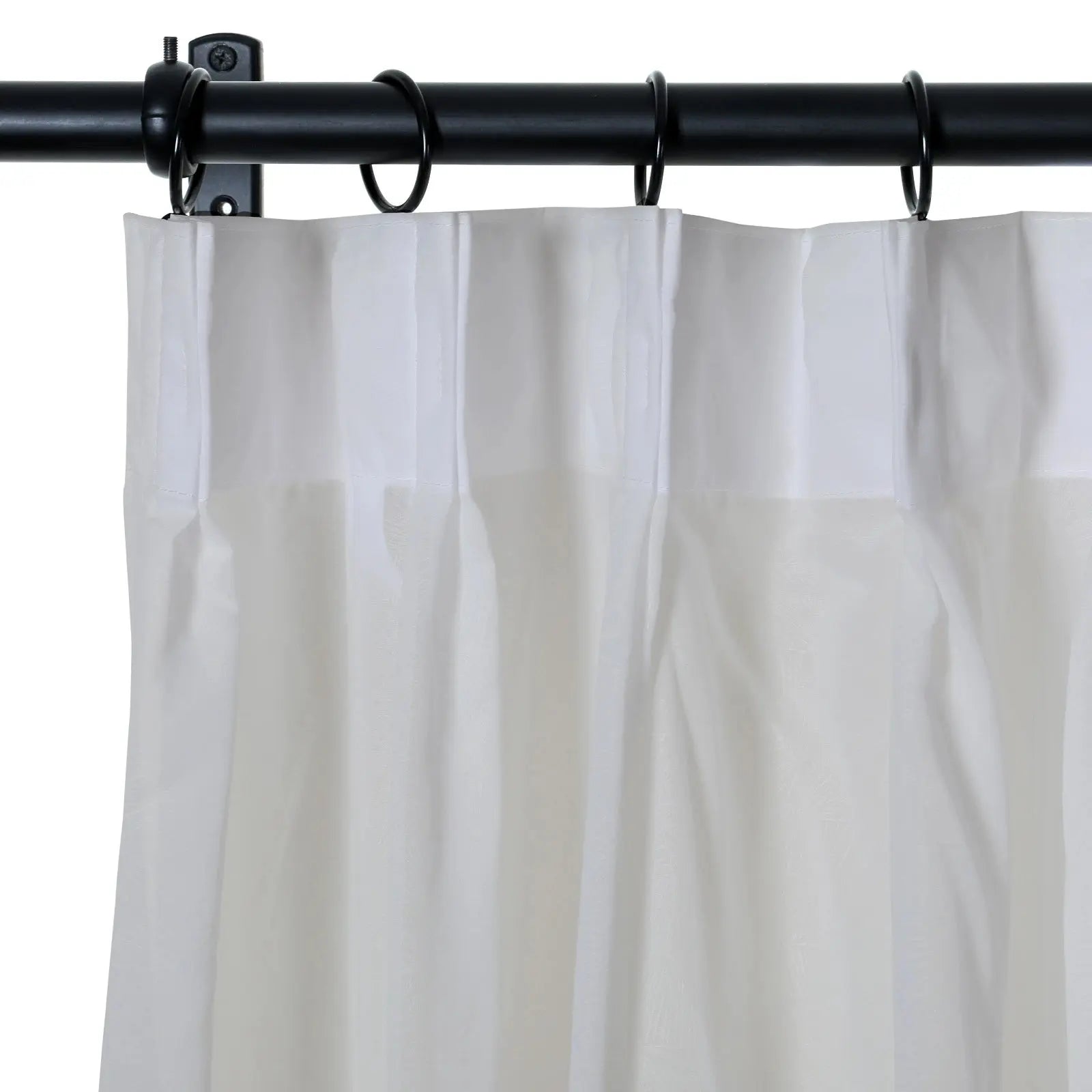 Florida Embossed White Semi Sheer Curtain Pleated?-TWOPAGES