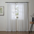 Florida Embossed White Semi Sheer Curtain Pleated?-TWOPAGES