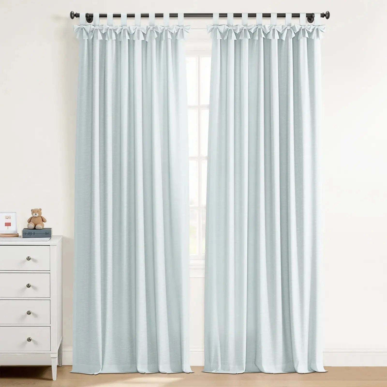 Jawara Linen Cotton Tie Top Bow Curtain-?-TWOPAGES