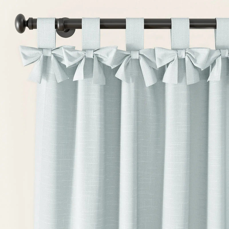 Jawara Linen Cotton Tie Top Bow Curtain-?-TWOPAGES