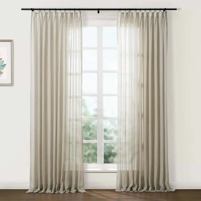 Flynn Airy Lightweight Sheer Curtain Pleated?-TWOPAGES