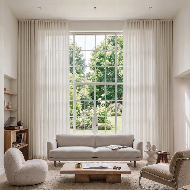 Flynn Voile Wave Curtains with Belt Hook - Leo Track