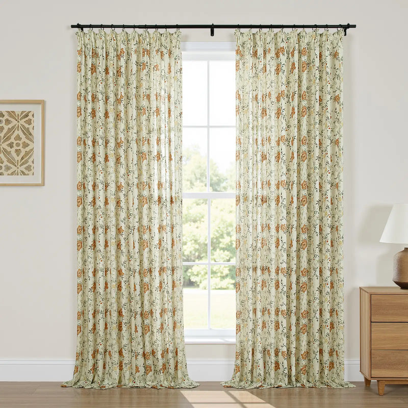 Holly Botanical Boho Drapery Pleated (52 inches Width Limit)?-TWOPAGES