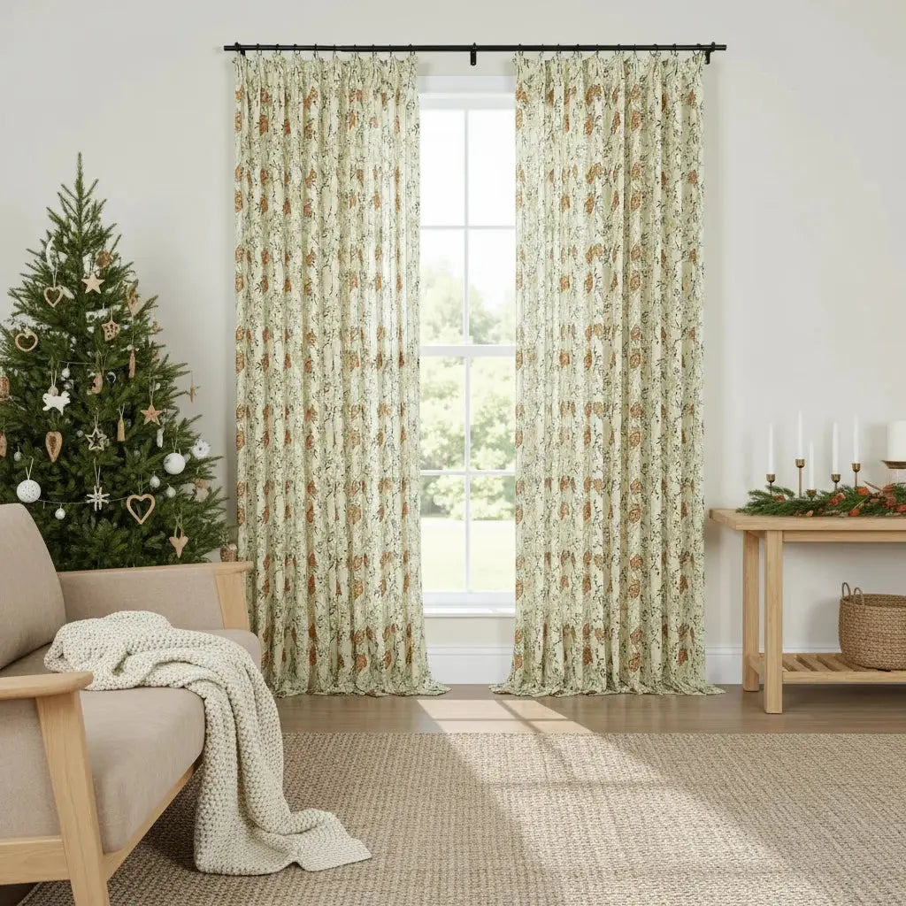 Holly Botanical Boho Drapery Pleated (52 inches Width Limit)-?-TWOPAGES