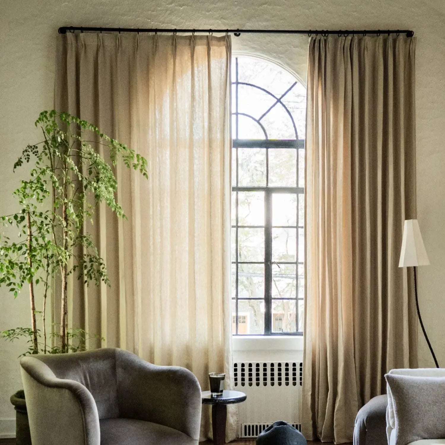 Patti Premium 100% Belgian Flax Linen Curtain Pleated -TWOPAGES