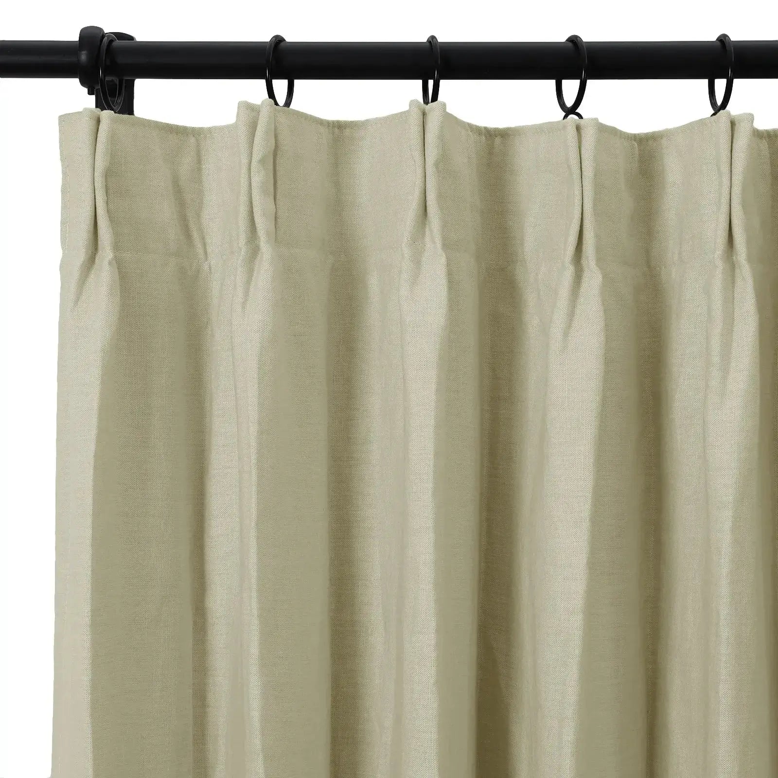 Patti Premium 100% Belgian Flax Linen Curtain Pleated- -TWOPAGES