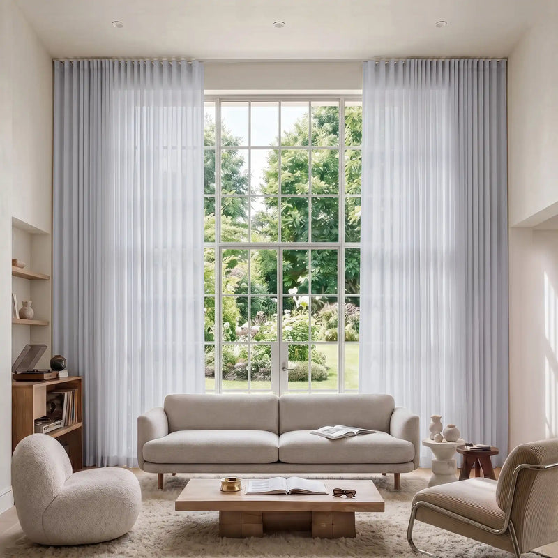 Flynn Voile Wave Curtains with Belt Hook - Leo Track