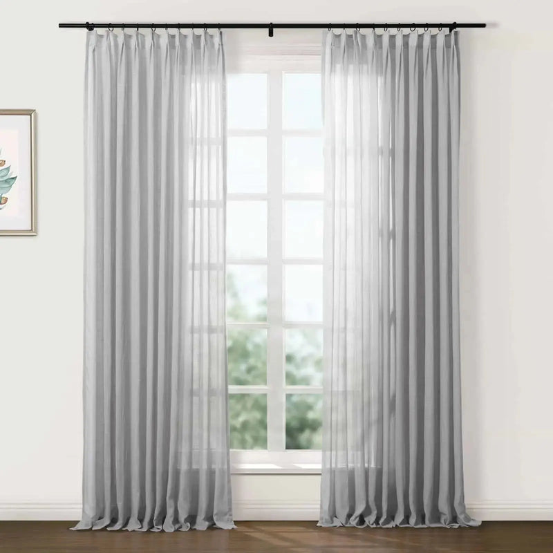 Flynn Airy Lightweight Sheer Curtain Pleated?-TWOPAGES