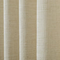 Light Khaki Liz Linen Pleated Curtains semi-sheer linen weave shown in vertical folds