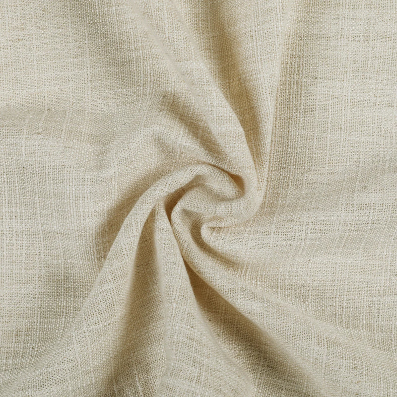 Light Khaki Liz Linen Pleated Curtains soft linen weave gathered into a spiral close-up
