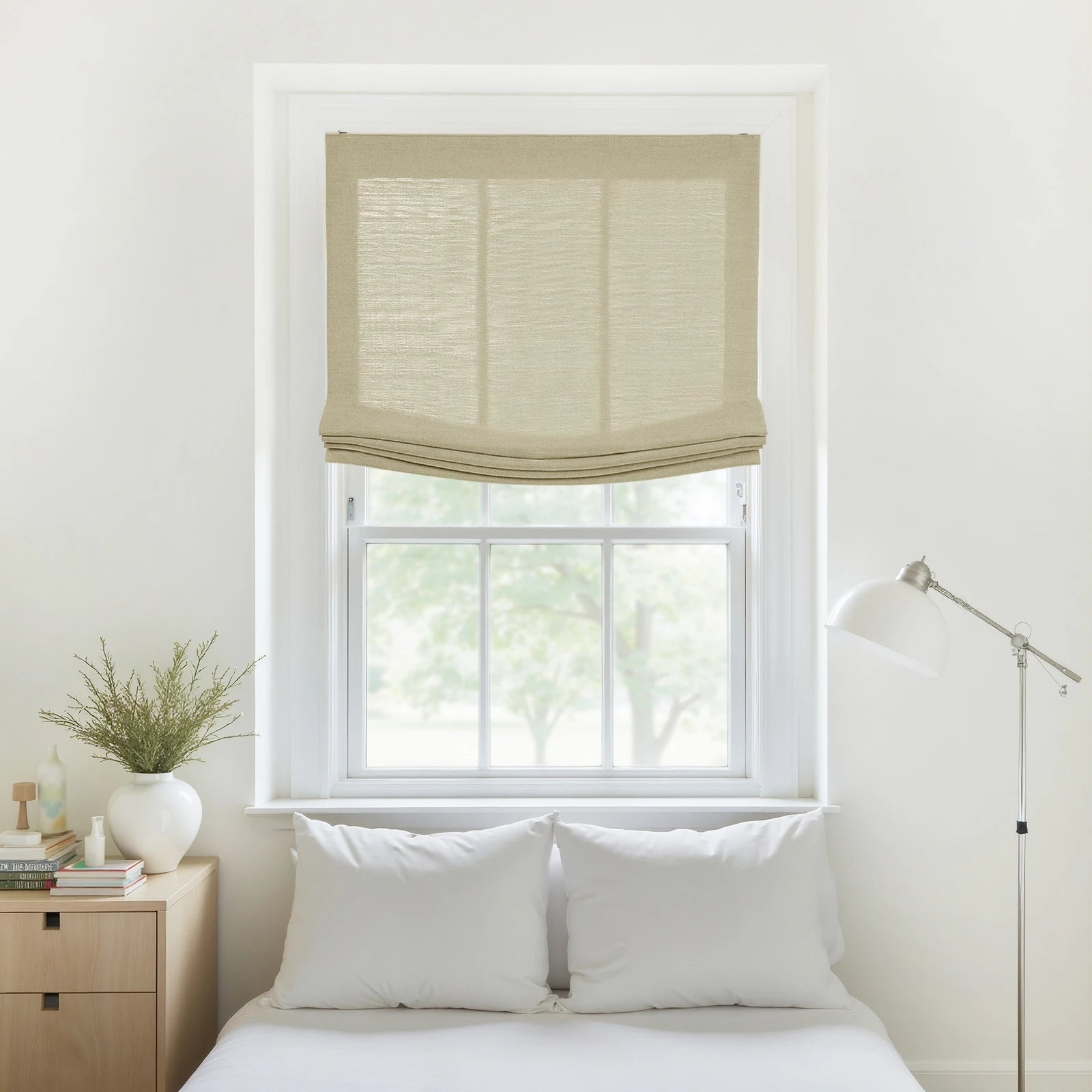 Liz Linen Relaxed Roman Blind Cord Lift