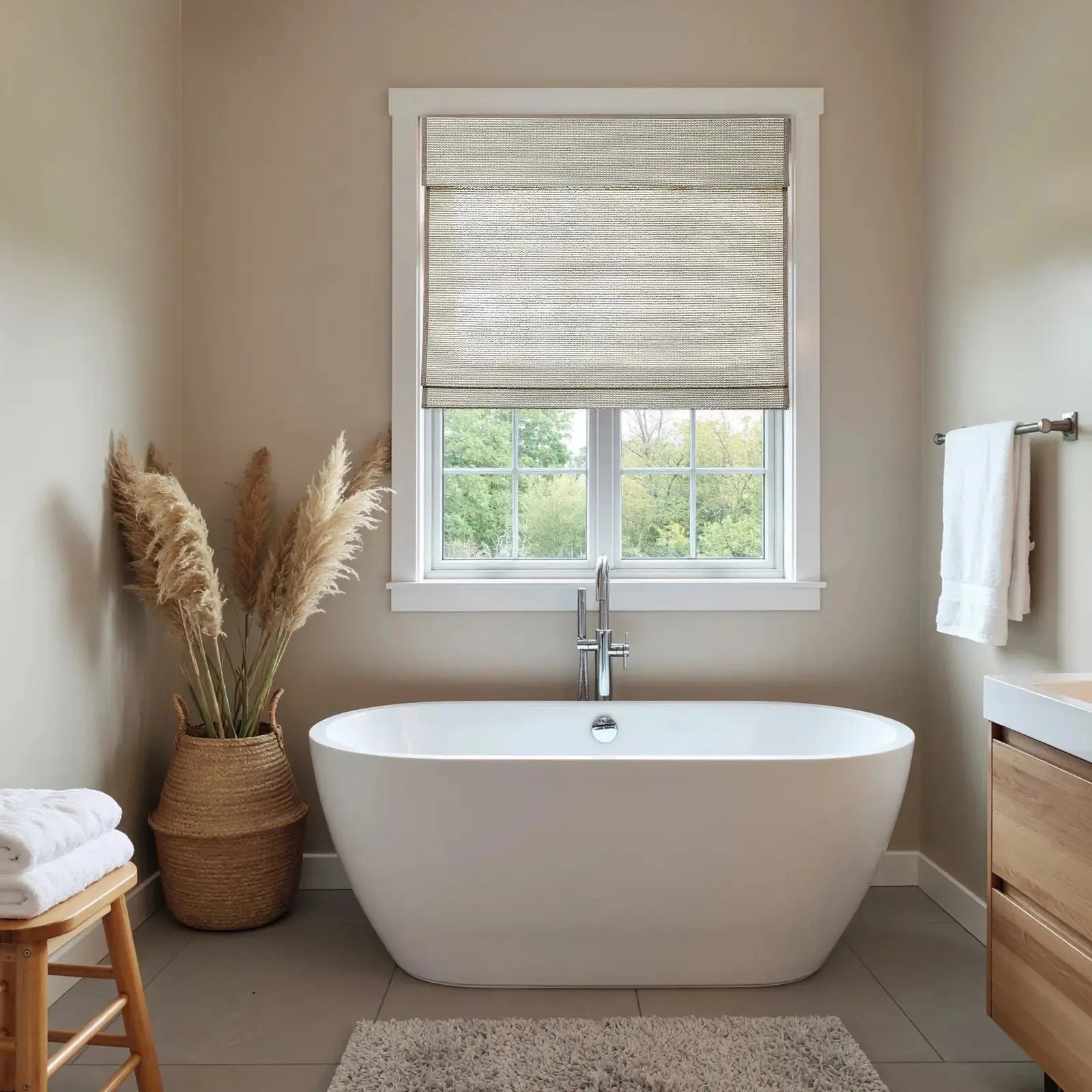 Rae Natural Ramie Flax Woven Wood Blinds - Series C?-TWOPAGES CURTAINS