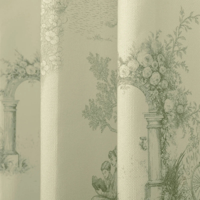 MS. MAVERICK MUSE x TWOPAGES Pastoral Printed Linen Cotton Pleated Curtains
