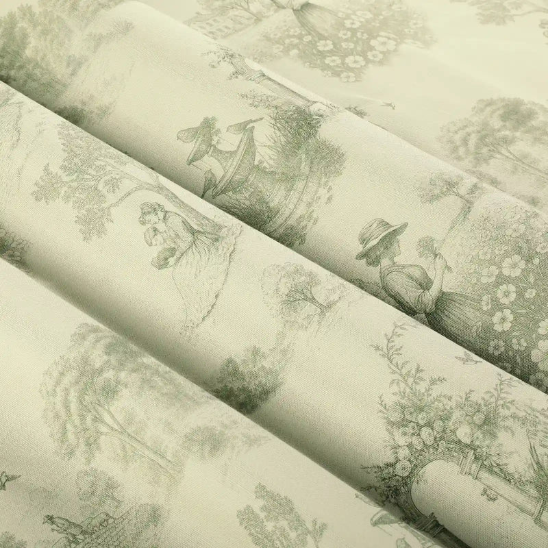 MS. MAVERICK MUSE x TWOPAGES Pastoral Printed Linen Cotton Pleated Curtains