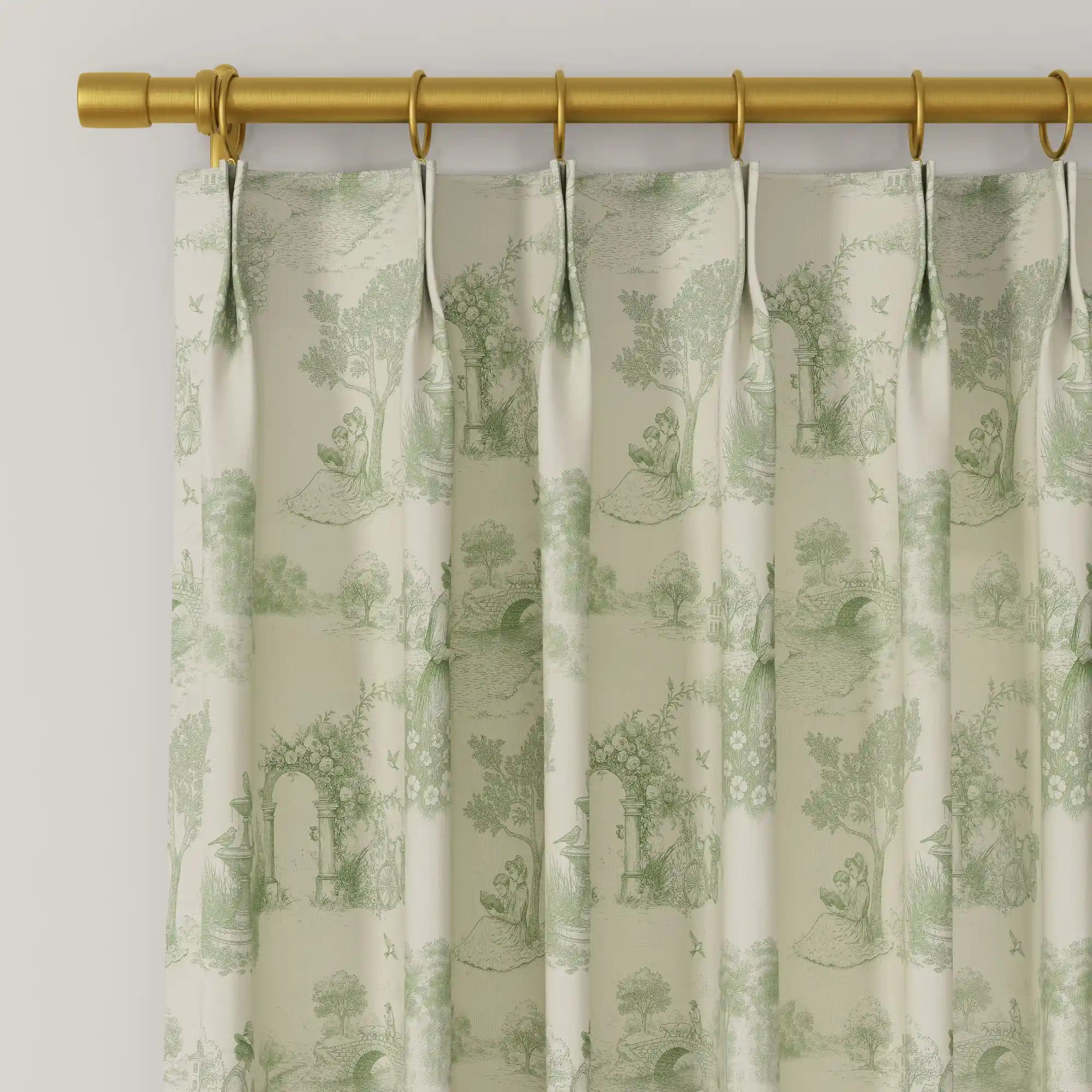 MS. MAVERICK MUSE x TWOPAGES Pastoral Printed Linen Cotton Pleated Curtains
