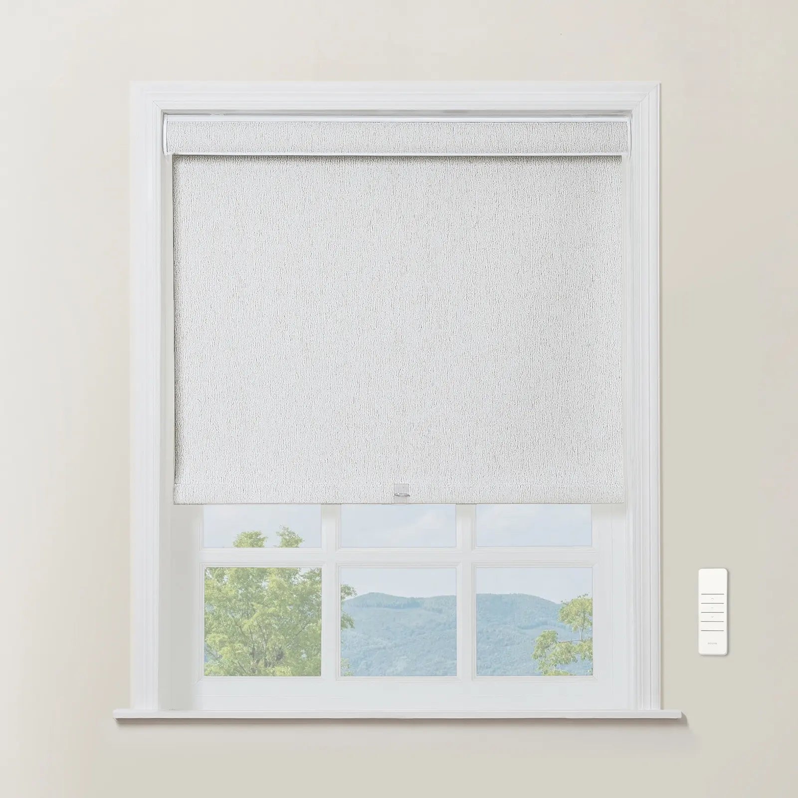 Alvin Motorized Linen Blackout Roller Blind