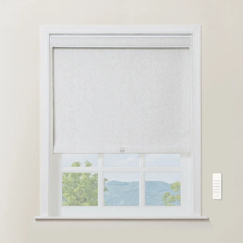 Alvin Motorized Linen Blackout Roller Blind
