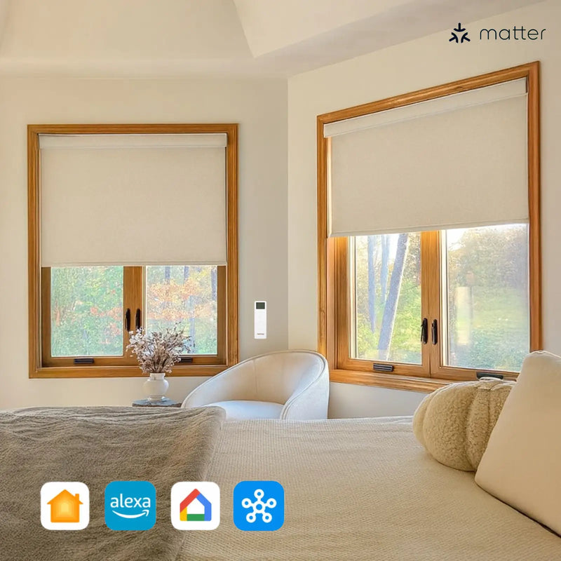 Alvin Motorized Linen Blackout Roller Blind-?-TWOPAGES