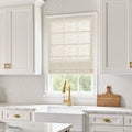 Liz Linen Blend Roman Shade Cordless - Wooden Headrail -TWOPAGES