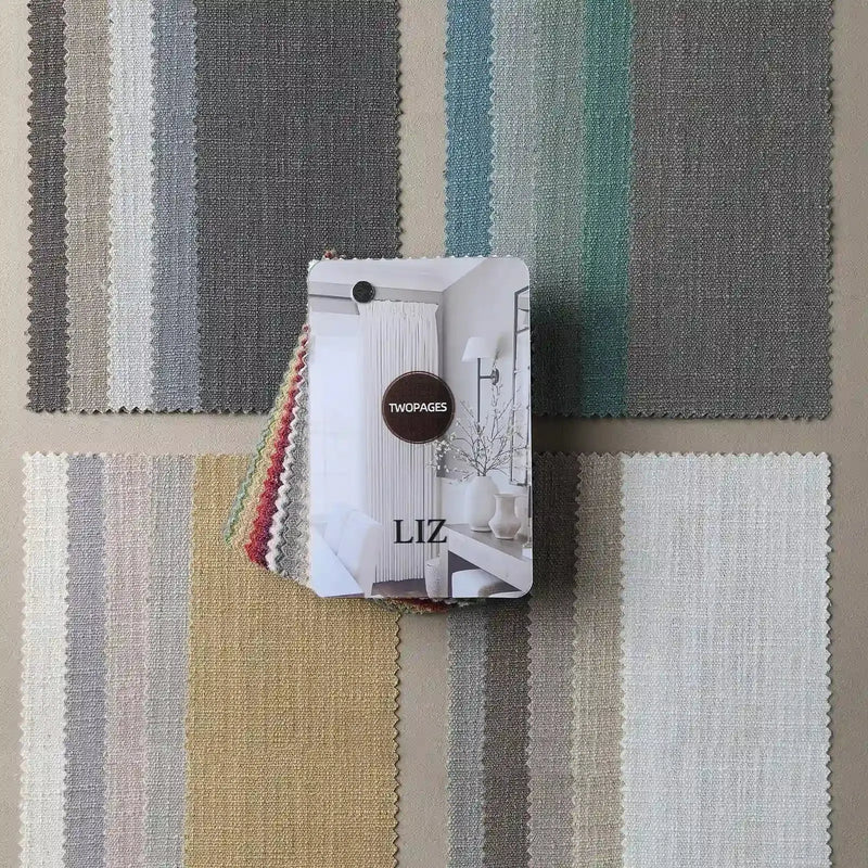 Liz Linen Blend fabric swatches and sample booklet