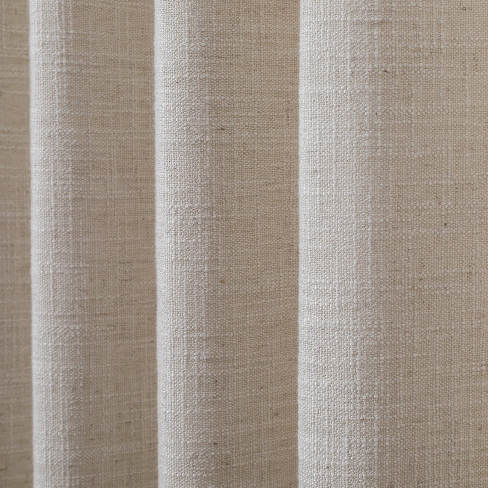 Textured linen fabric with horizontal stripes and Oeko-Tex Standard 100 logo.