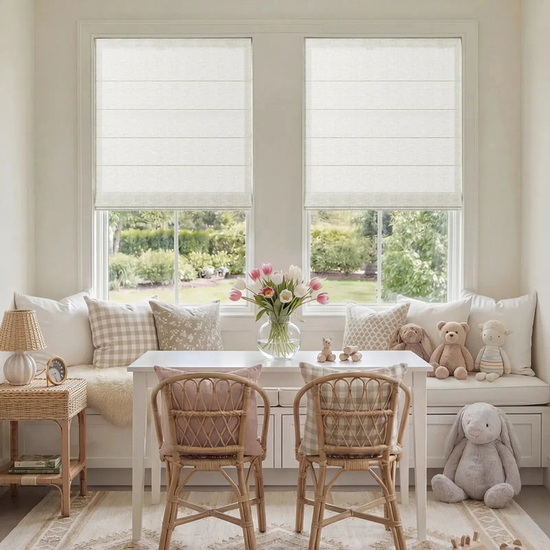 Custom Flat Fold Roman Shade Cordless- -TWOPAGES