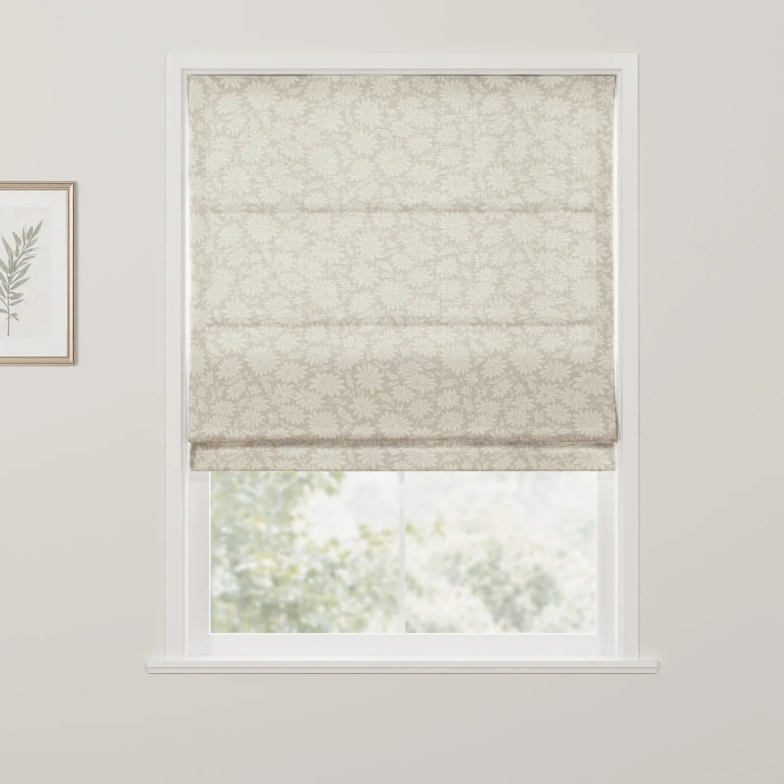 Leah Berin Dandelion Block Print Cotton Roman Blind Cordless