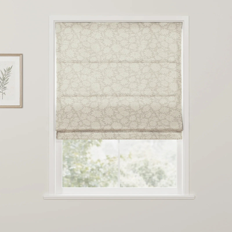 Leah Berin Dandelion Block Print Cotton Roman Blind Cordless