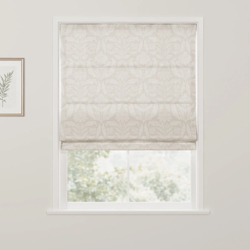 Leah Nicole Dandelion Blockprint Cotton Roman Shade Cordless- -TWOPAGES