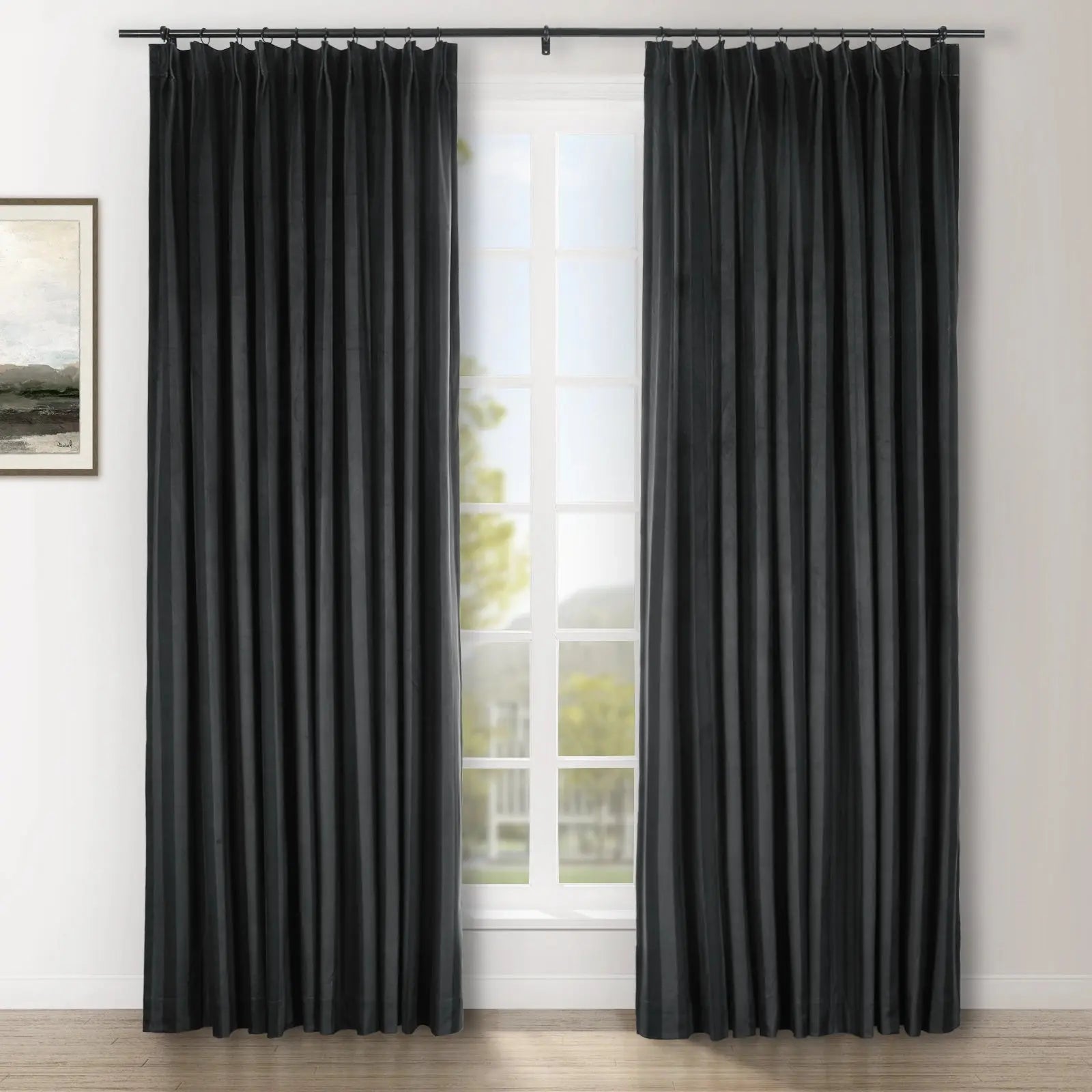 Amy Switzer Printed Velvet Pleated Drapery -TWOPAGES
