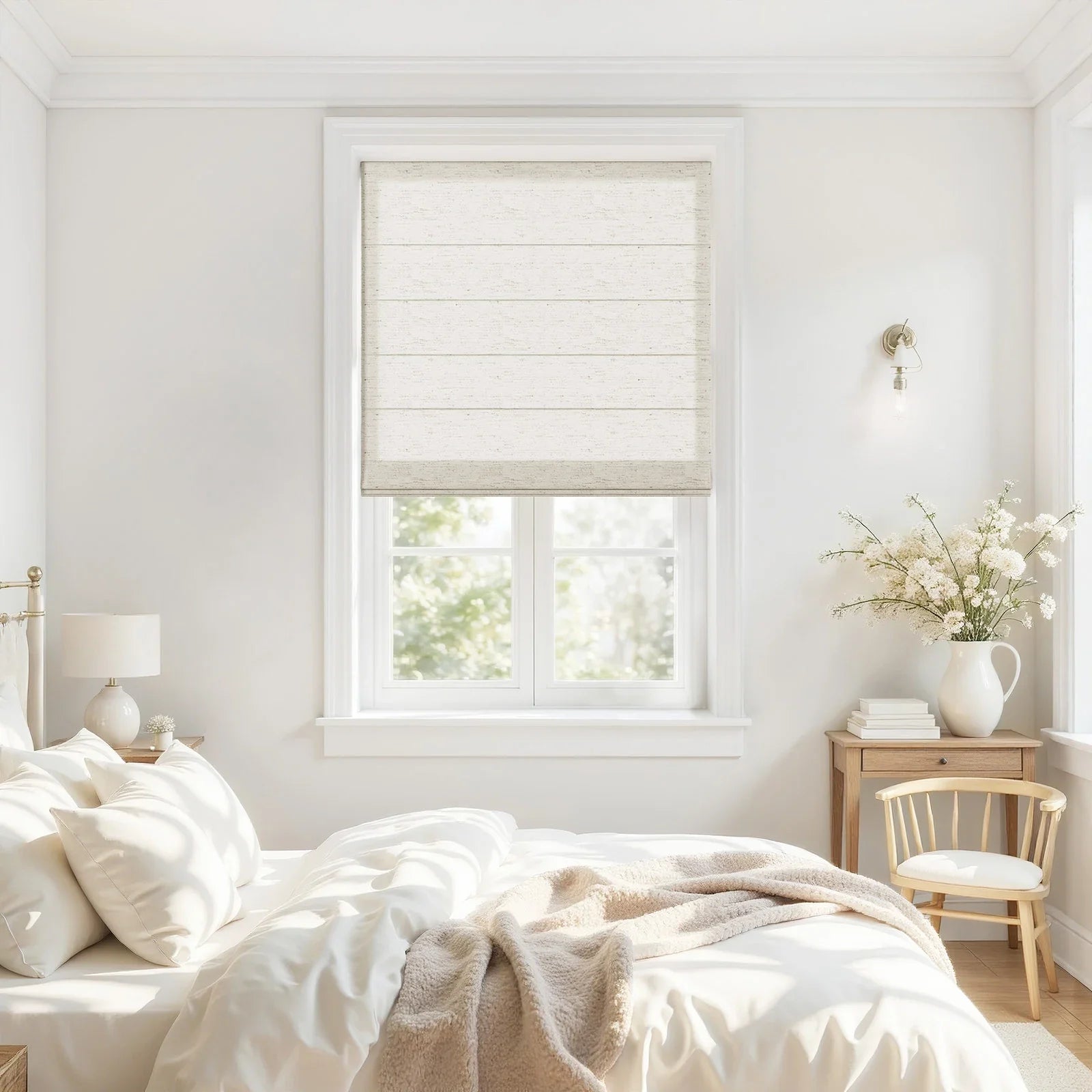 Alvin Motorized Linen Room Darkening Roller Blind?-TWOPAGES