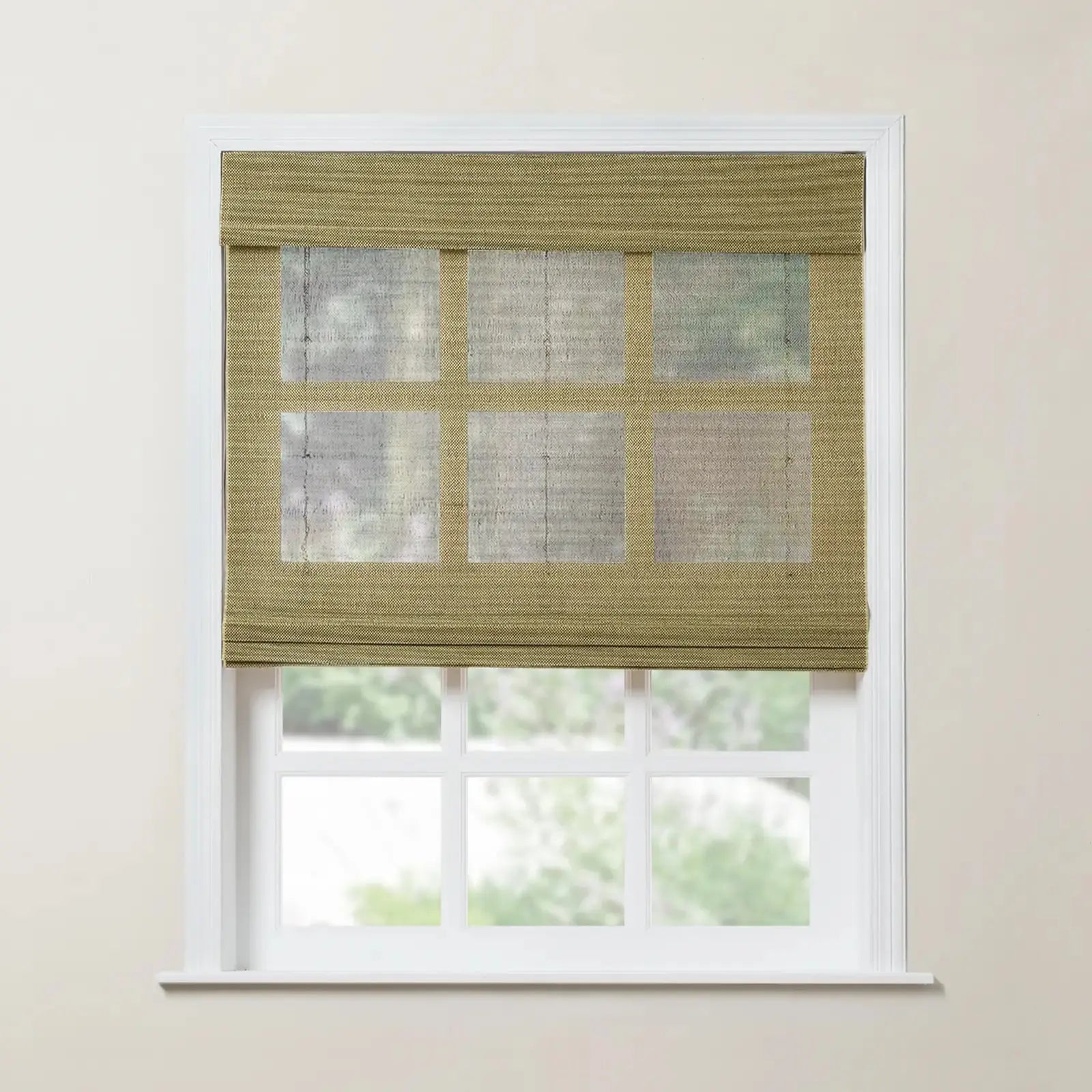 Rae Natural Ramie Bamboo Woven Blinds - Series P-?Maize P18-TWOPAGES CURTAINS