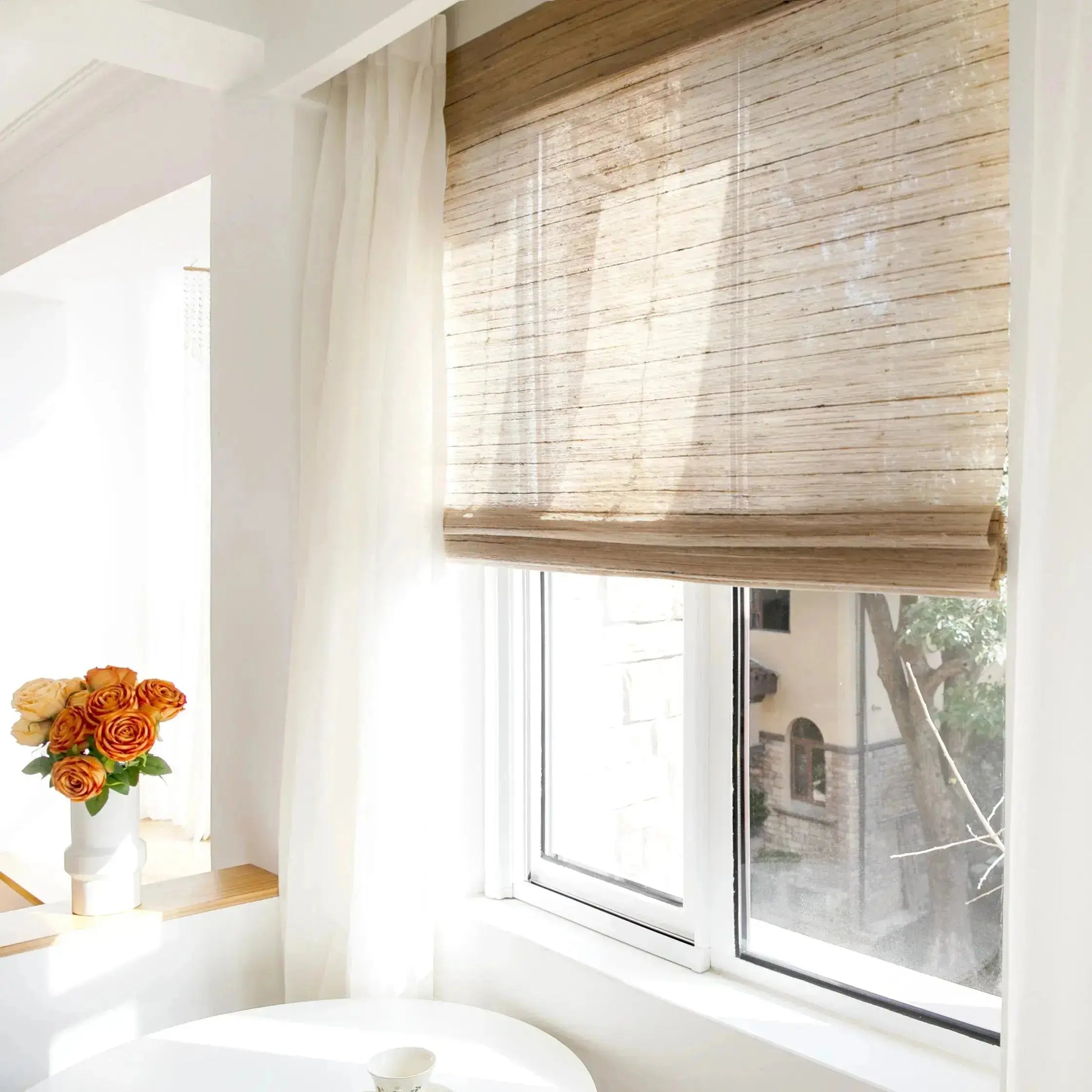 Natural Ramie Bamboo Woven Blind - Beige?-TWOPAGES CURTAINS