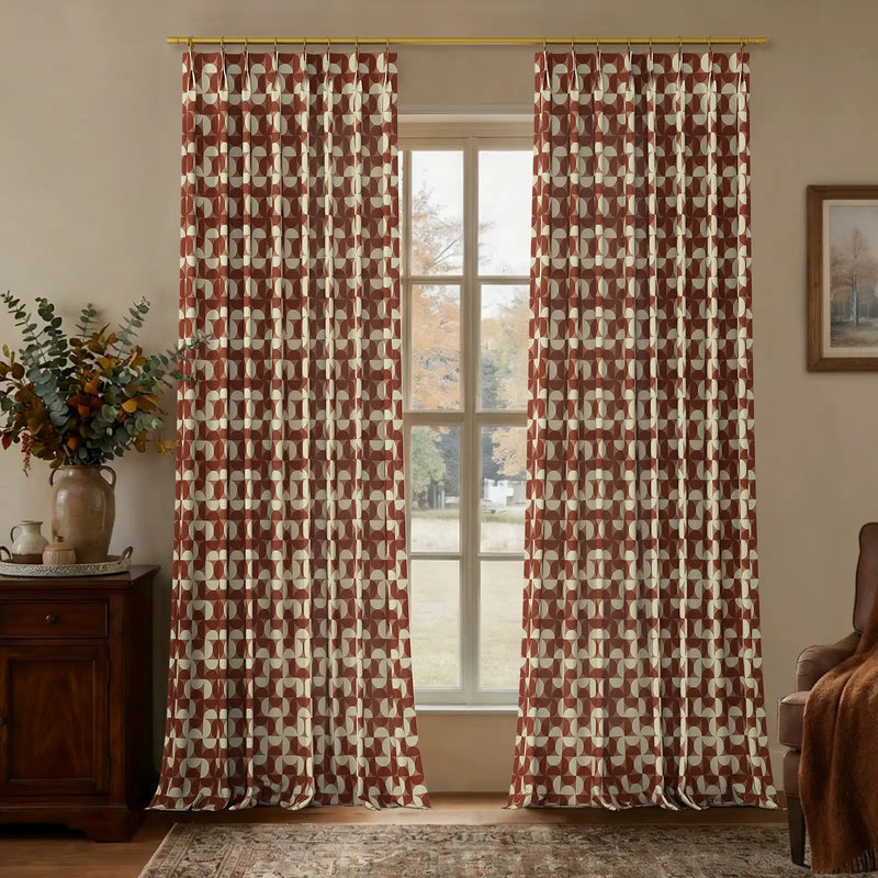 MS. MAVERICK MUSE x TWOPAGES Pastoral Printed Linen Cotton Pleated Curtains