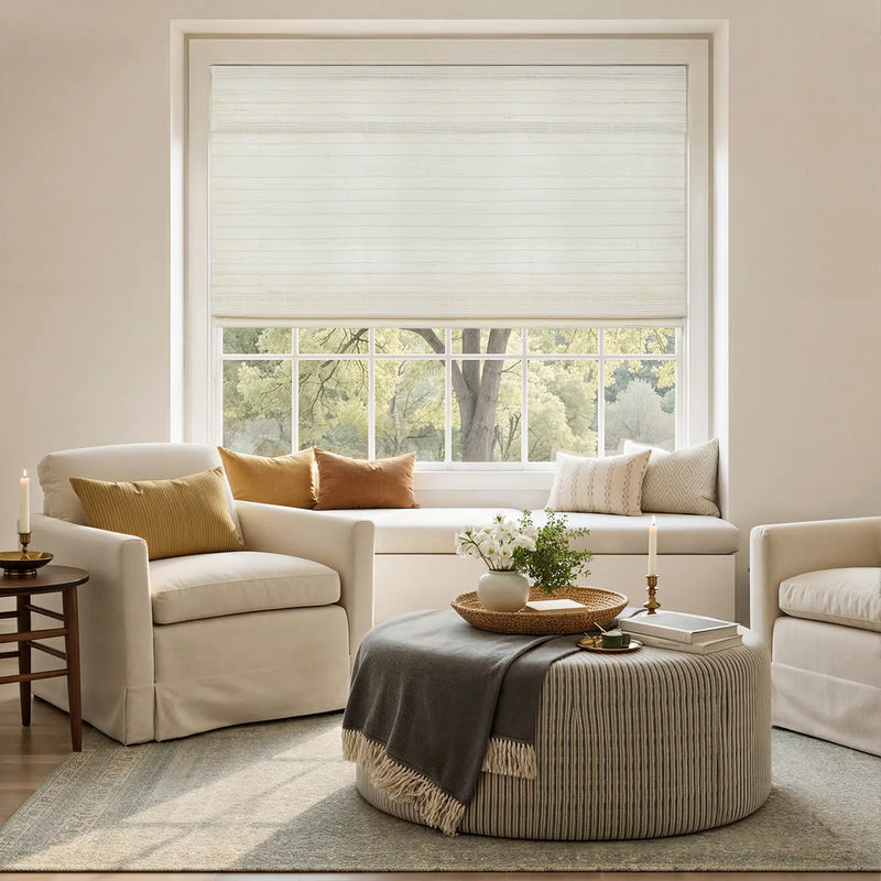 Rae Natural Ramie Jute Woven Wood Shades - Series W