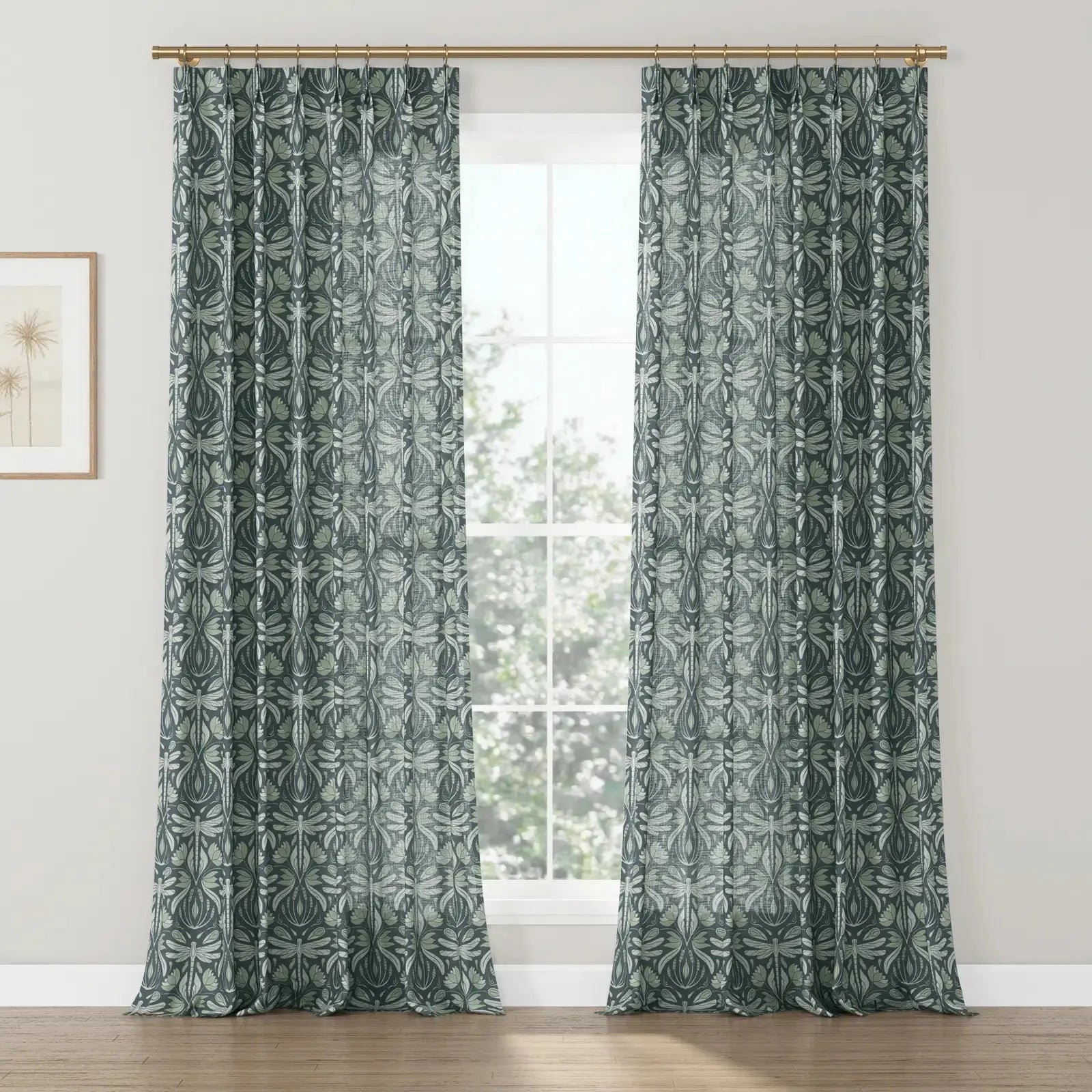 Kate Frost Pattern Cotton Drapery Pleated- -TWOPAGES