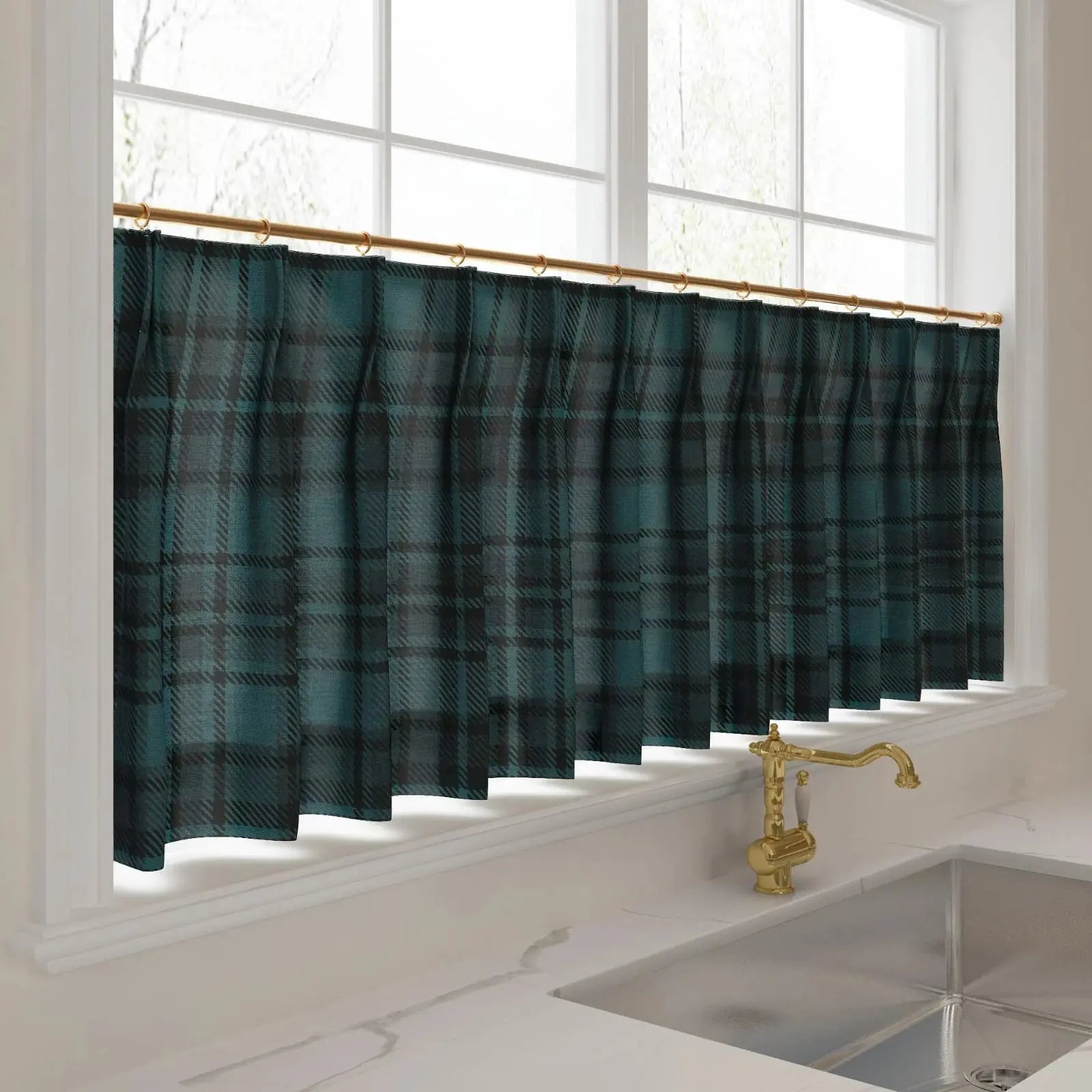 Sara Le Print Linen Pleated Cafe Curtains?-TWOPAGES