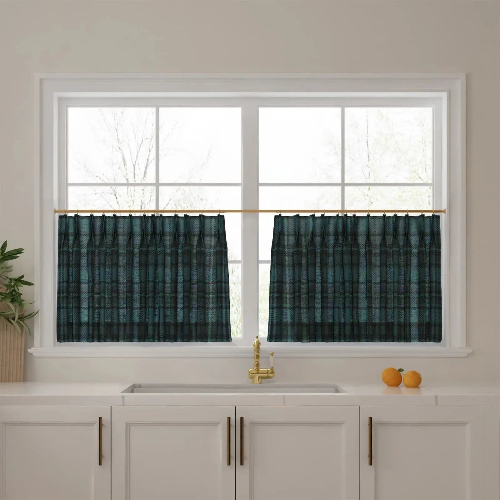 Sara Le Print Linen Pleated Cafe Curtains?-TWOPAGES