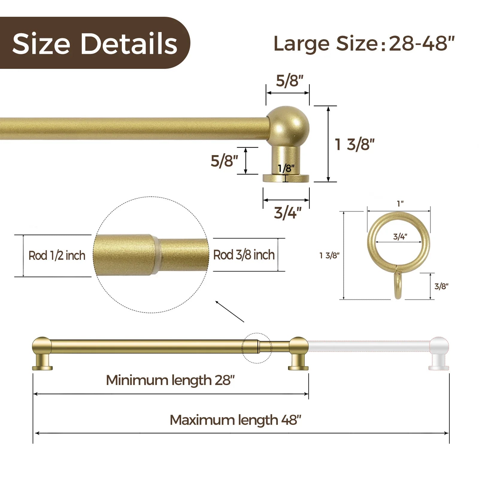 Milo Cafe Curtain Rods with Rings - TWOPAGES