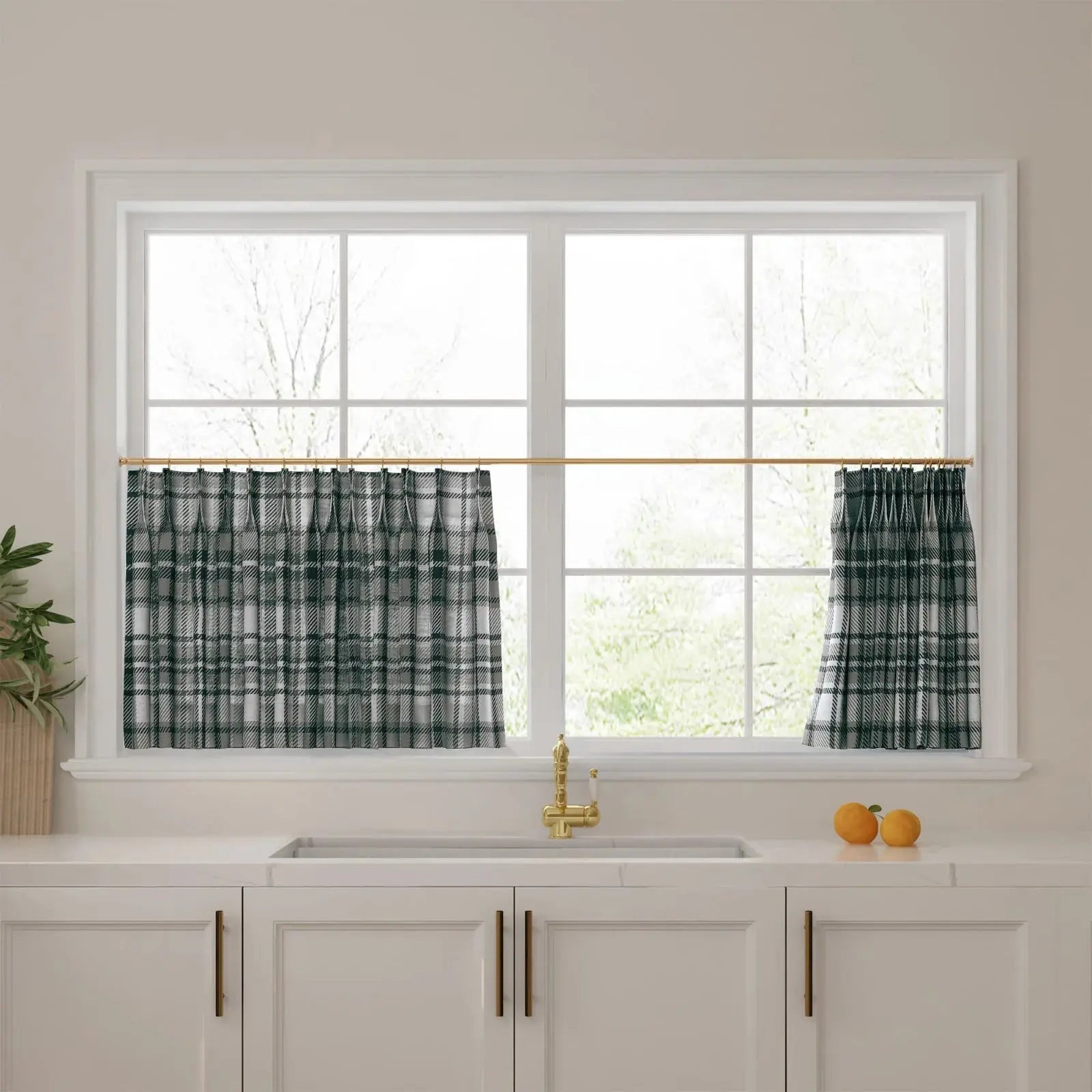 Sara Le Print Linen Pleated Cafe Curtains?-TWOPAGES