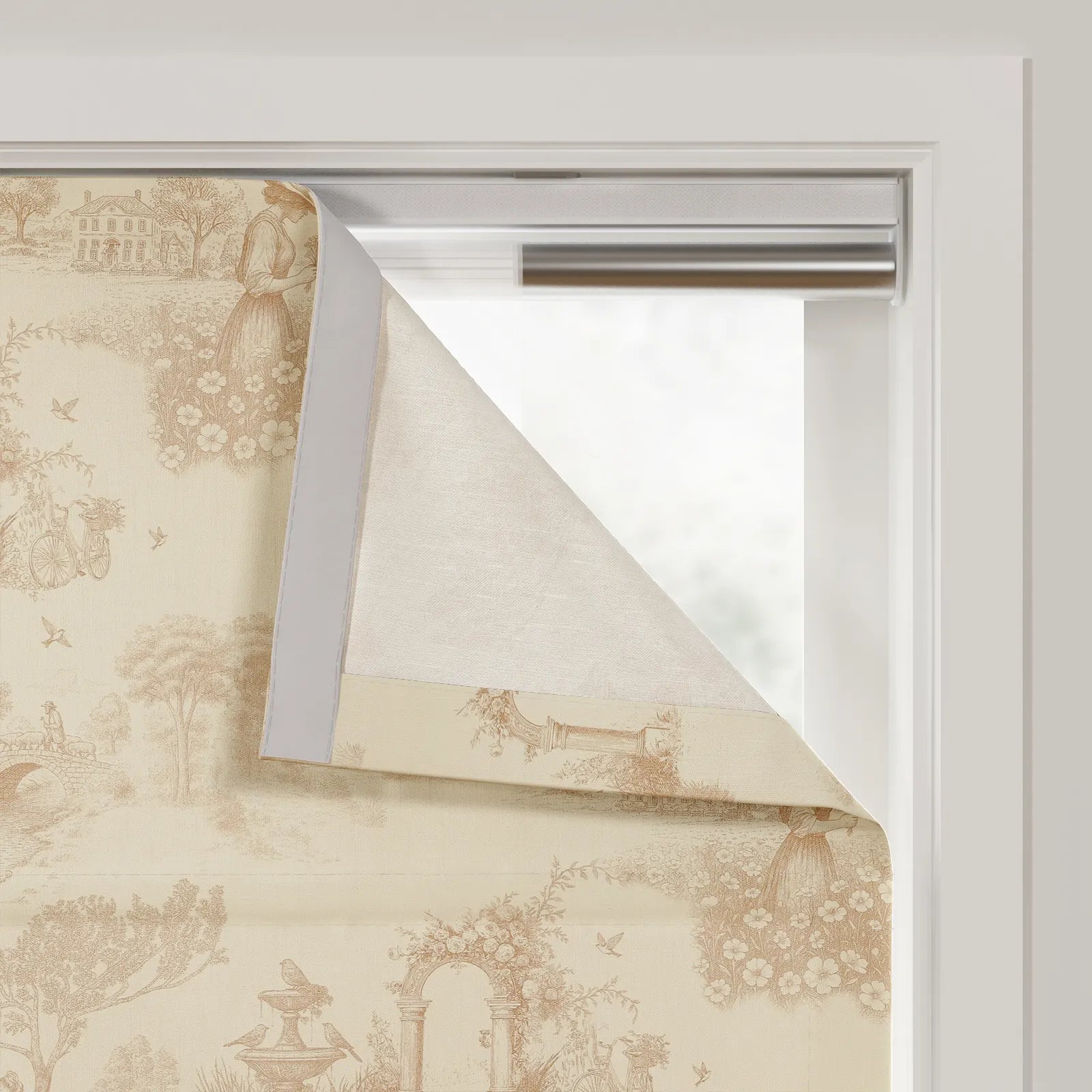 MS. MAVERICK MUSE x TWOPAGES Printed Linen Cotton Roman Blind Cordless