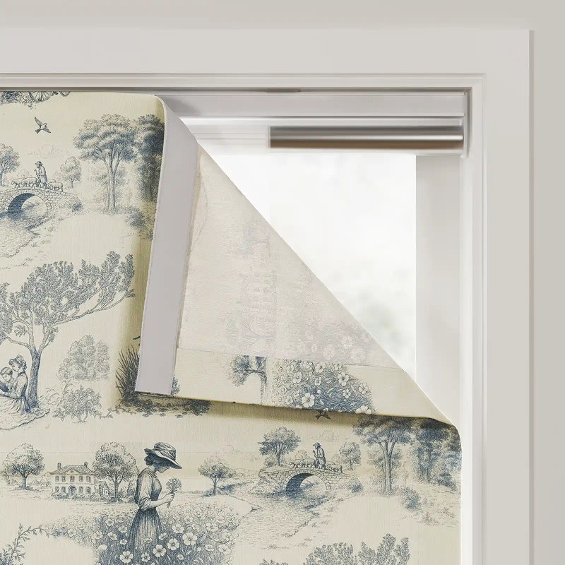MS. MAVERICK MUSE x TWOPAGES Printed Linen Cotton Roman Blind Cordless